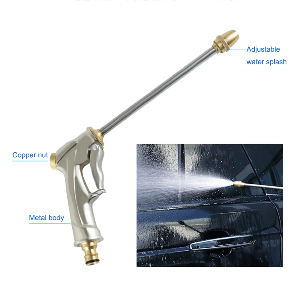 Garden Hose Nozzle High Pressure Car Wash Sprayer Gun Handheld Water Hose Nozzle Adjustable Water Pressure for Watering Plants