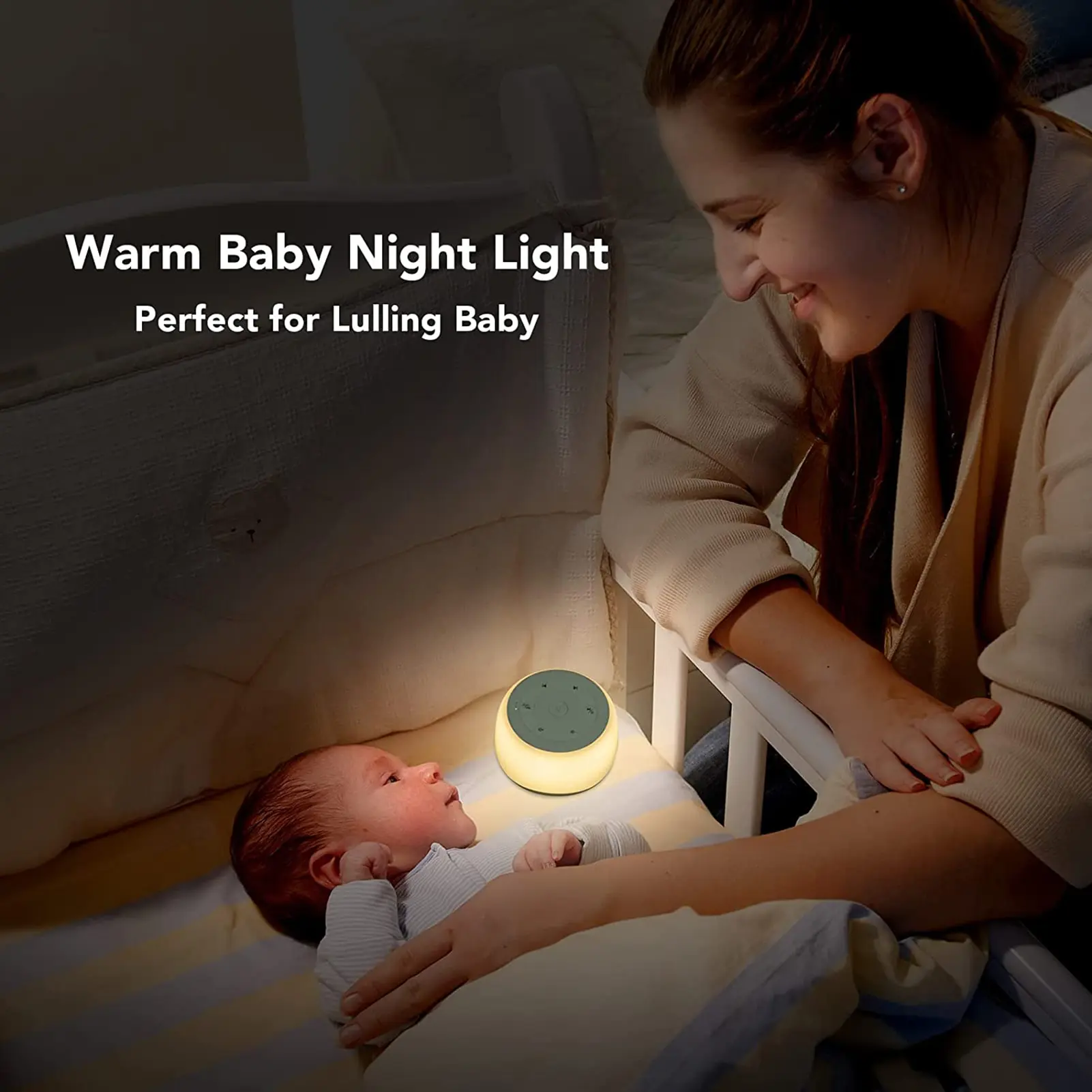 Desktop White Noise Machine Sleep Sound Machine for Baby Sleep Soother 7 Colors Night Lights 34 Soothing Sounds 32 Levels