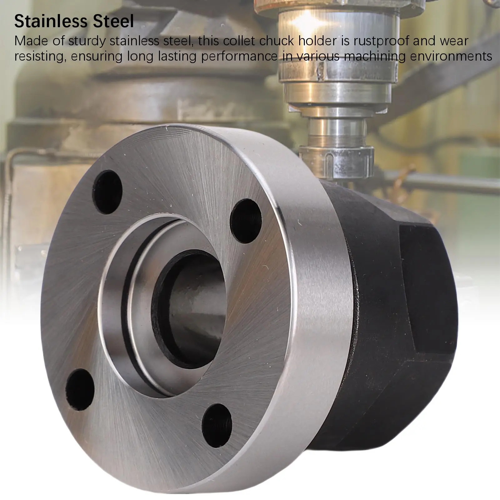 4 Holes Chuck Seat ER20-D45 Eccentric Nut Flange Collet Holder for Lathe Machining Center Lathe Collet Chuck Seat