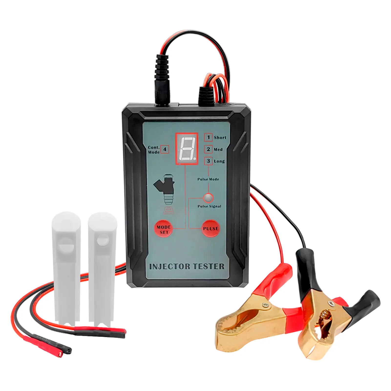 Fuel Injector Tester Adapter for Diagnosis Cleaning of Injectors DIY Cleaning Tool 12V/5V Switchable Short-circuit Protection