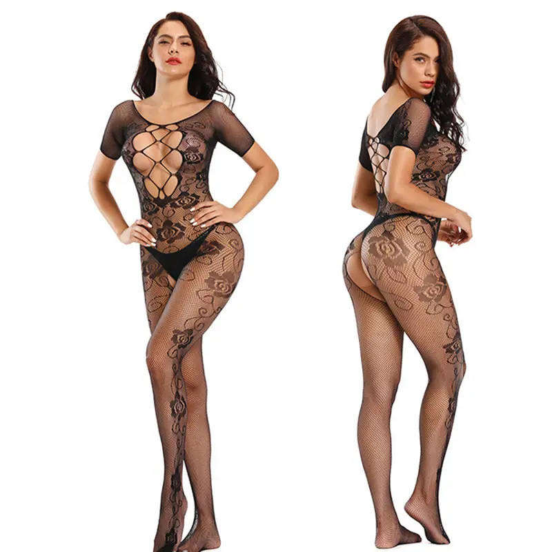 Porn Sexy Fishnet Bodystockings Woman Lingerie Sexy Stripe Costume Exotic Jumpsuit Erotic Clothes Hot Sex Set Gift For Couple
