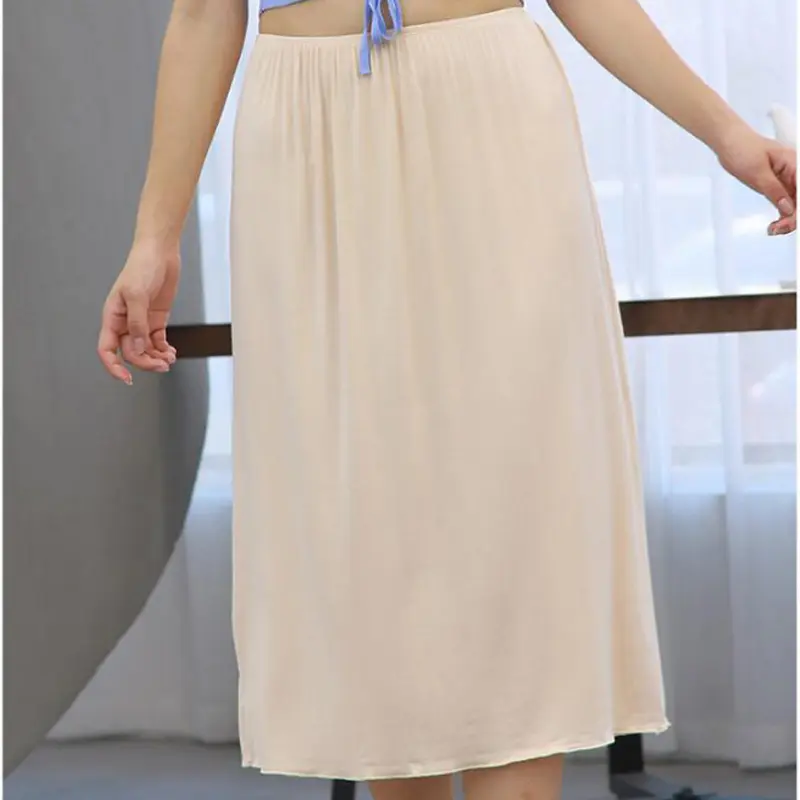 Womens Modal Half Slips Skirts Sexy Intimates Soft Underwear Petticoat Underdress Summer Loose Half Slips Petticoat Underskirts