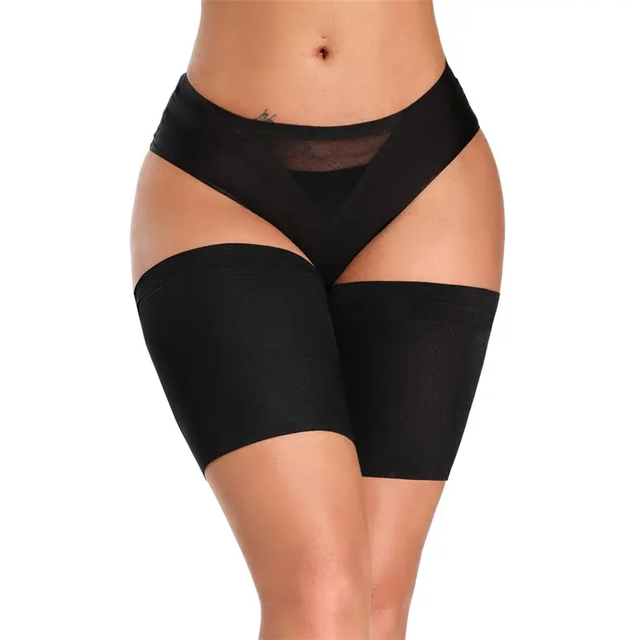 2 Pieces=1Pair Summer Black Sexy Leg Warmers Ladies Invisible Sweet Anti-Friction Non-Slip Warm Thigh Bandages Foot Warmers Gift