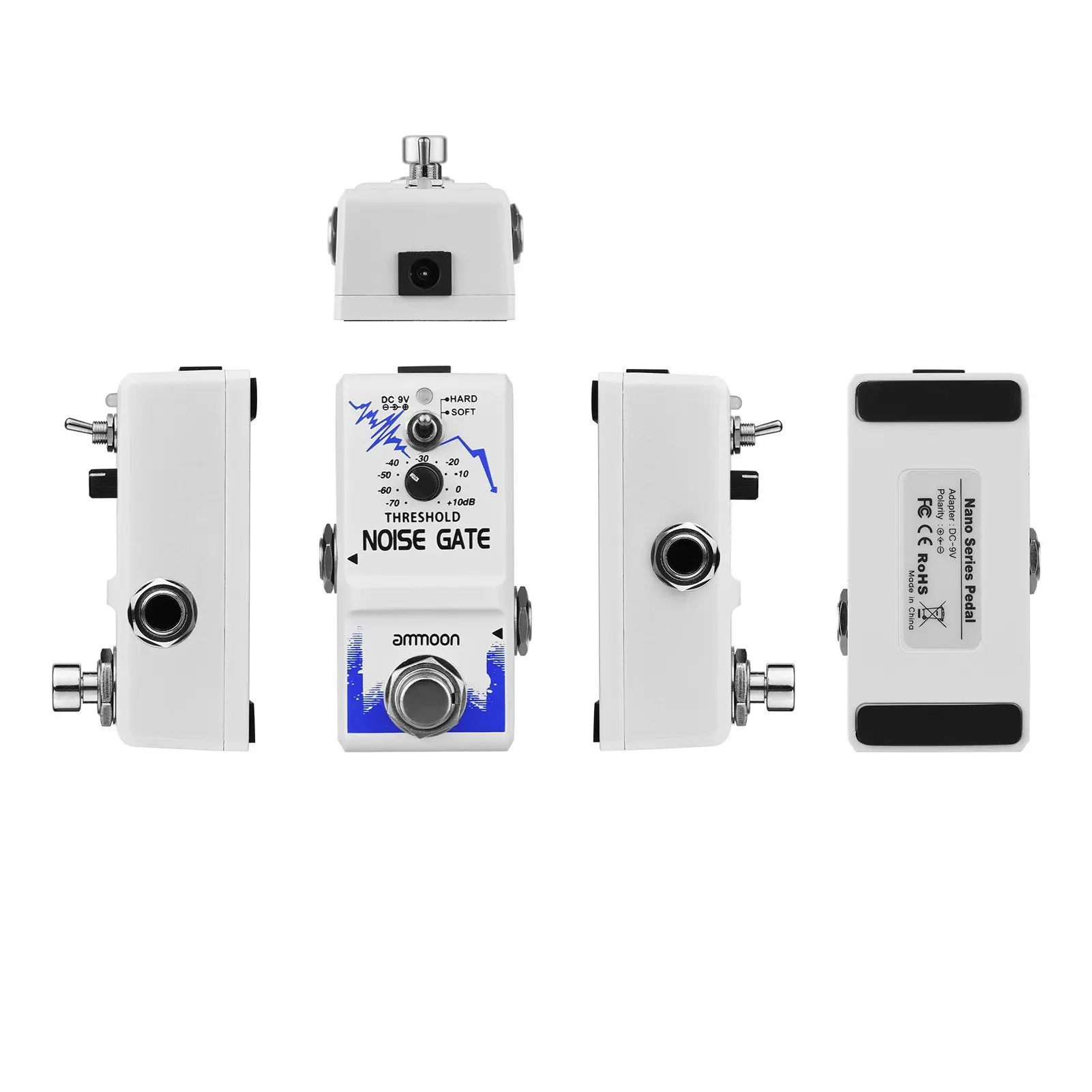 ammoon Single Noise Gate Guitar Effect Pedal True Bypass Zinc Alloy Shell for Electric Guitar Bass Parts & Accessories