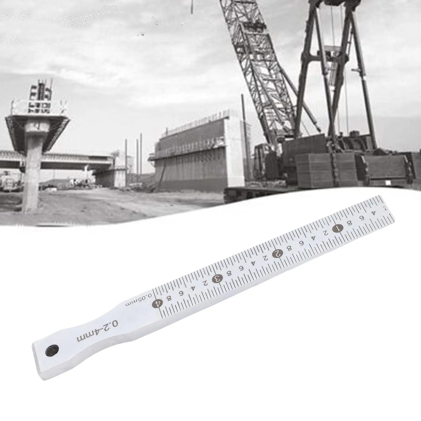 Stainless Steel Gap Gage 0.2-4mm Range 0.05mm Accuracy Multifunctional Taper Gage for Construction Railroads Welding Feeler Gage