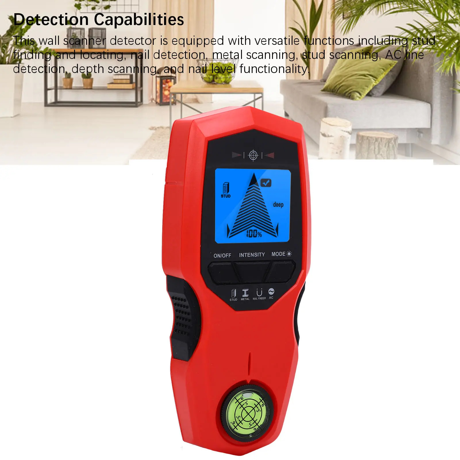 Wall Detector Backlit LCD Display 3 Modes Multifunctional Stud Finder Wall Scanner for Wood Metal Stud Wires Wall Detector