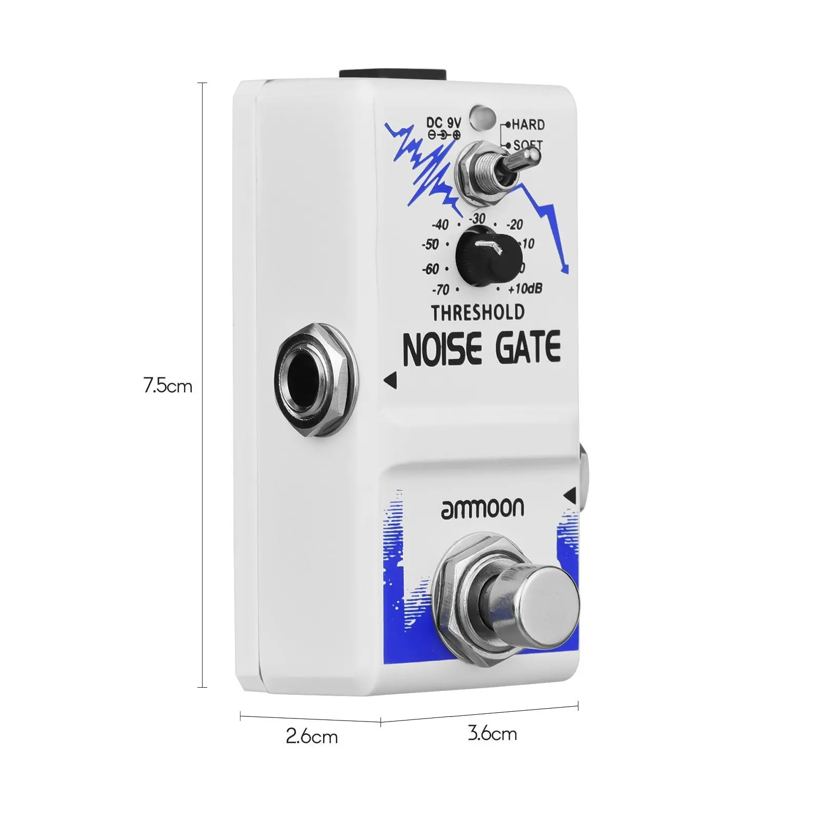 ammoon Single Noise Gate Guitar Effect Pedal True Bypass Zinc Alloy Shell for Electric Guitar Bass Parts & Accessories