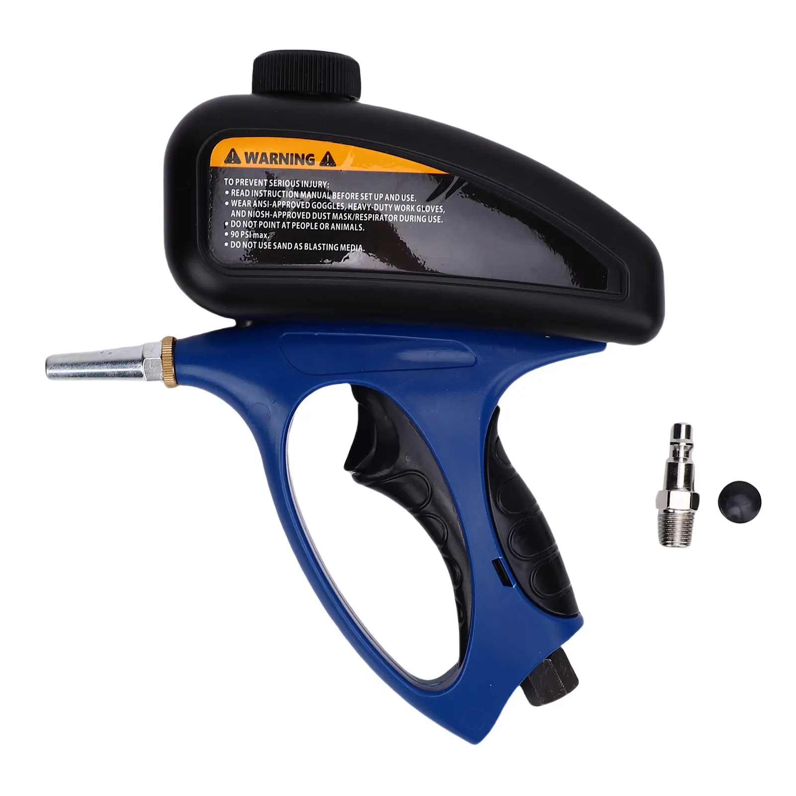 Sand Blasting Gun 90PSI 510ml Capacity ZG1/4 Connector Adjustable Ergonomic Design Portable Sandblasting Gun Sand Blasting Gun