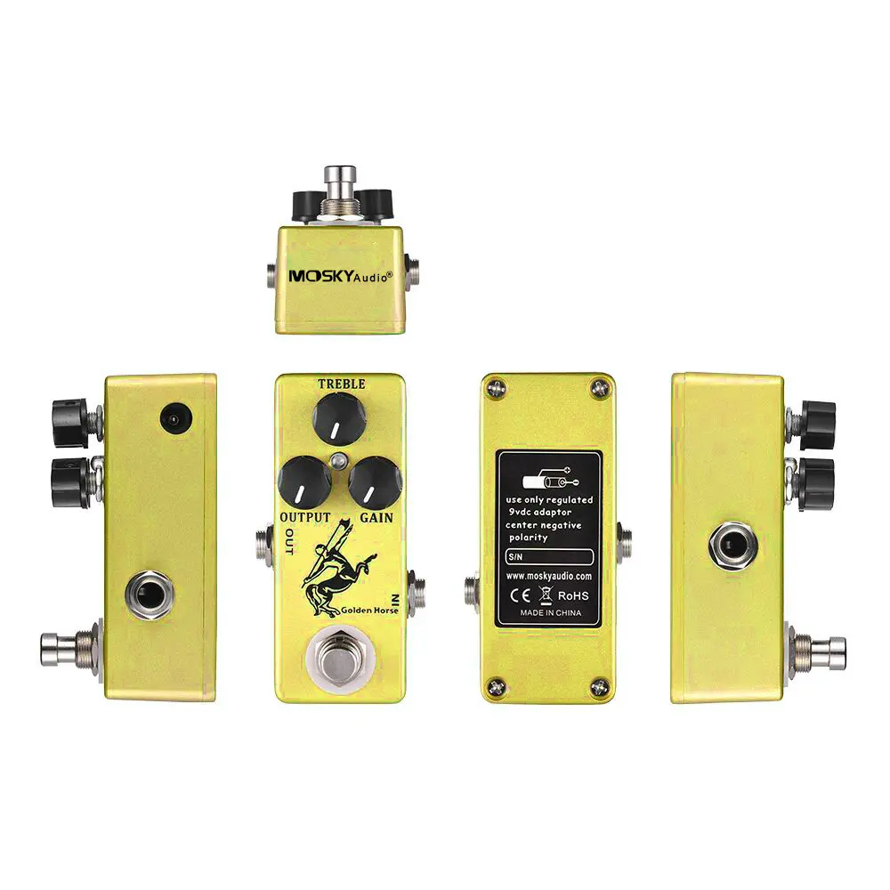 MOSKYAudio Golden Horse Guitar Overdrive Effect Pedal Full Metal Shell True Bypass