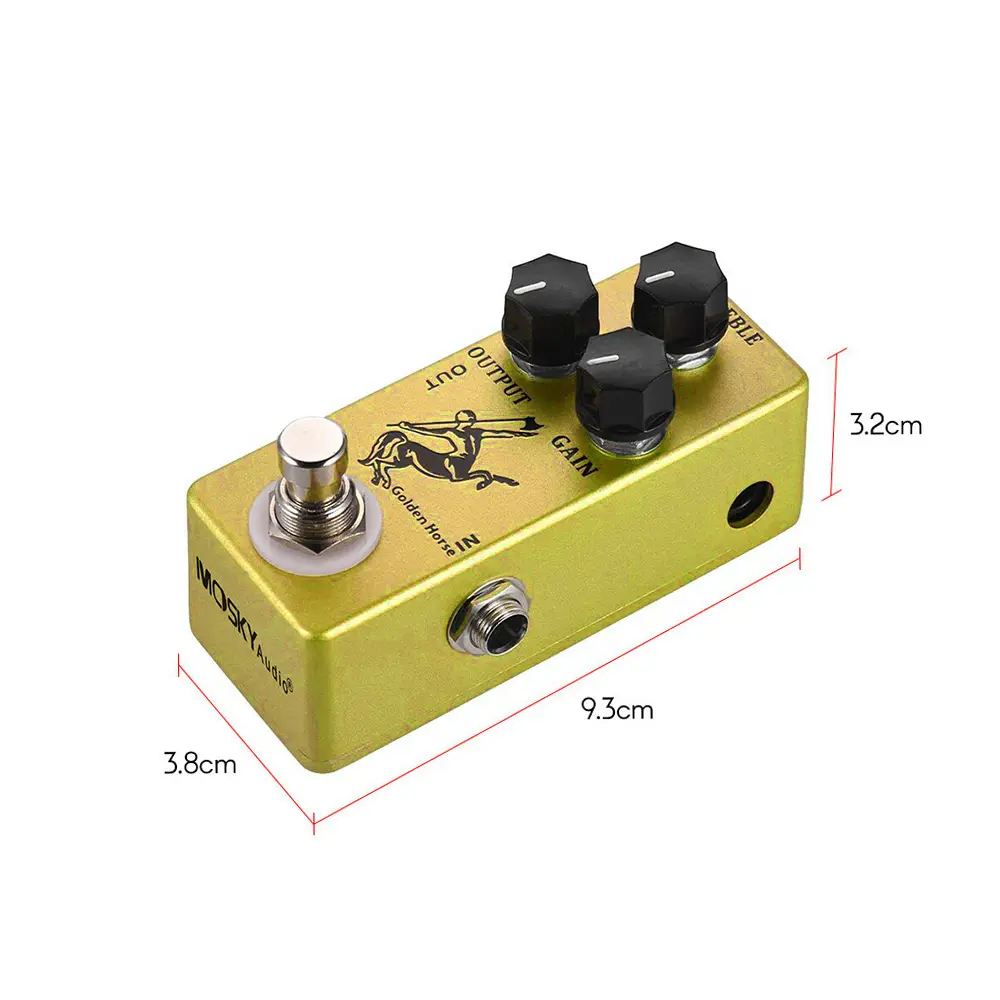 MOSKYAudio Golden Horse Guitar Overdrive Effect Pedal Full Metal Shell True Bypass