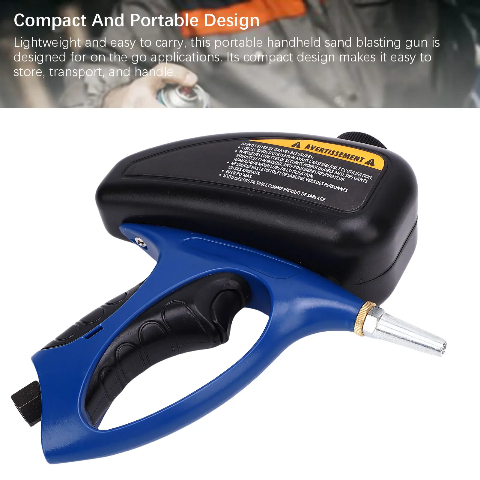 Sand Blasting Gun 90PSI 510ml Capacity ZG1/4 Connector Adjustable Ergonomic Design Portable Sandblasting Gun Sand Blasting Gun