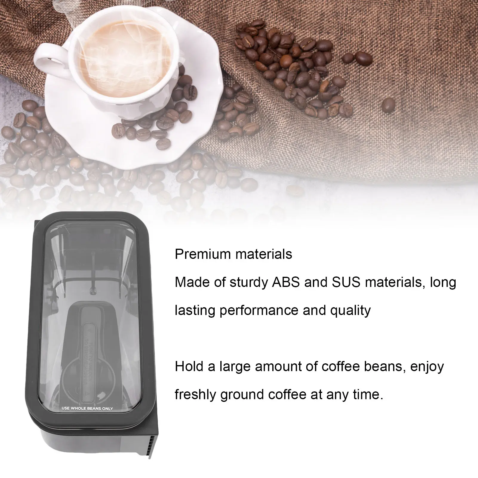 Bean  Bean  Replacement for ES601 ES655 Coffee Machine High Capacity ABS SUS Bean Container Replacement Parts