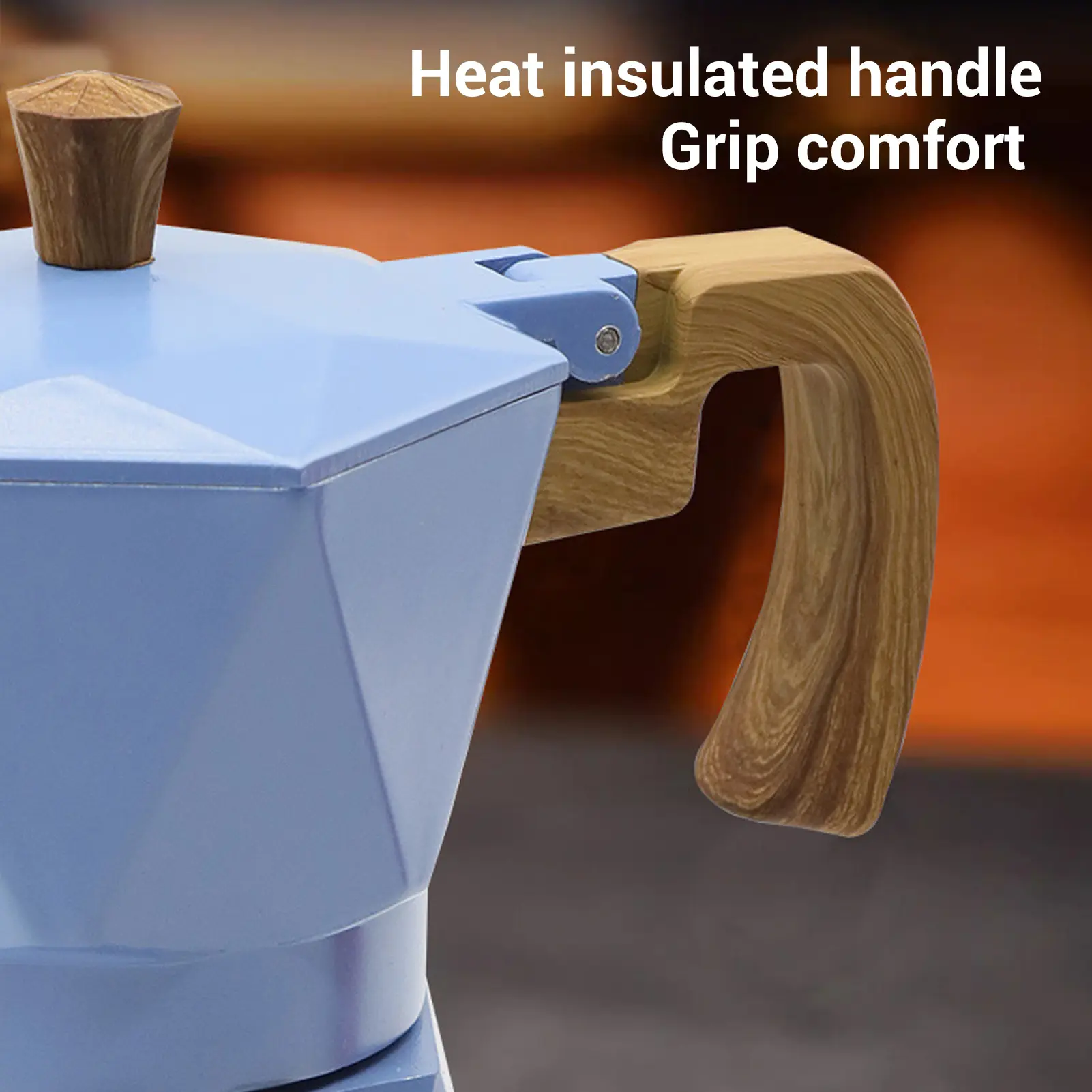 Stovetop Coffee Maker Portable Anti Scald Dual Valve Anodized 2 Cup Italian Coffee Maker Aluminum with Handle for Camping
