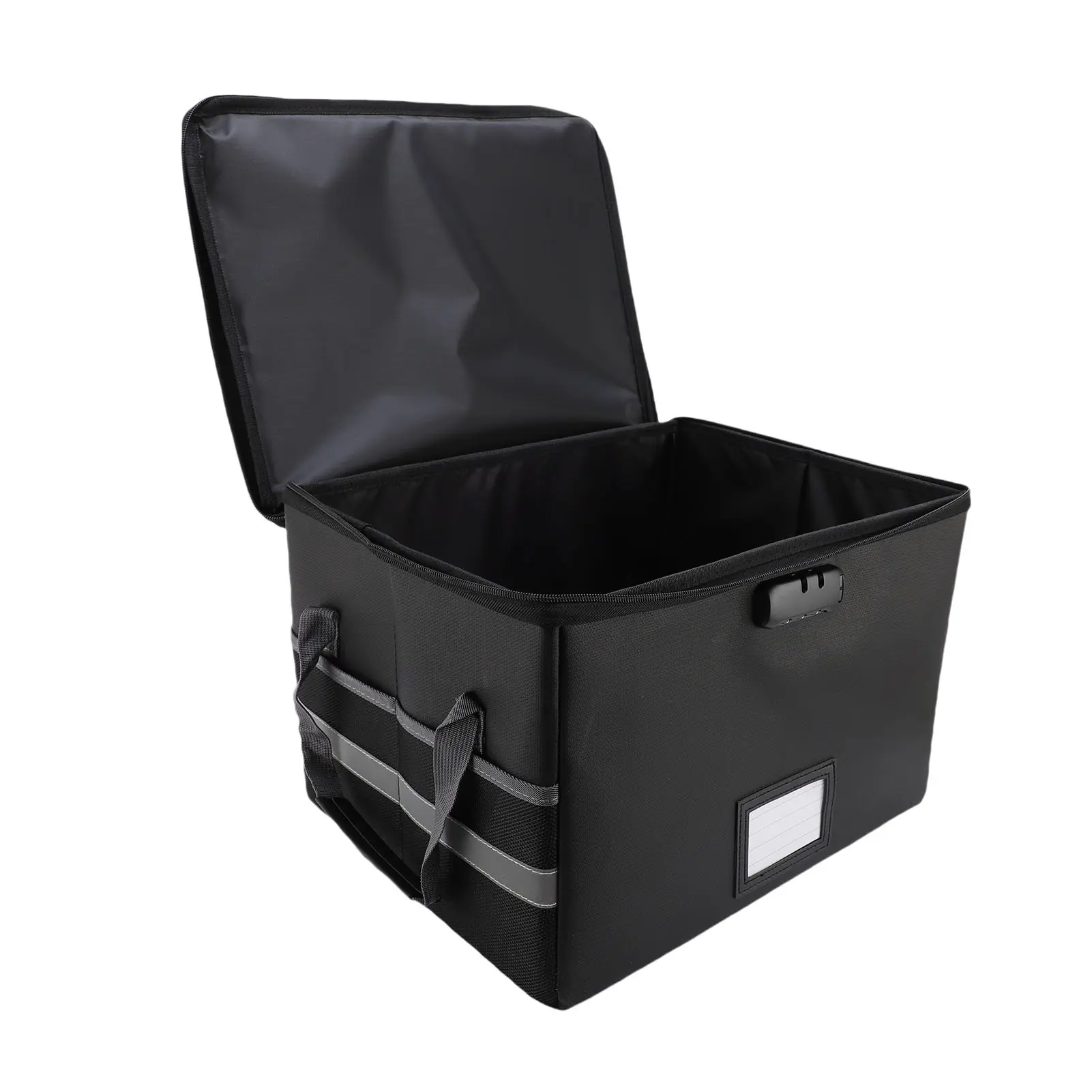 Filing Box Fireproof Document Box Water Proof Antistatic Reflective Stripe Portable File Box with Lock for CD DVD USB Photos