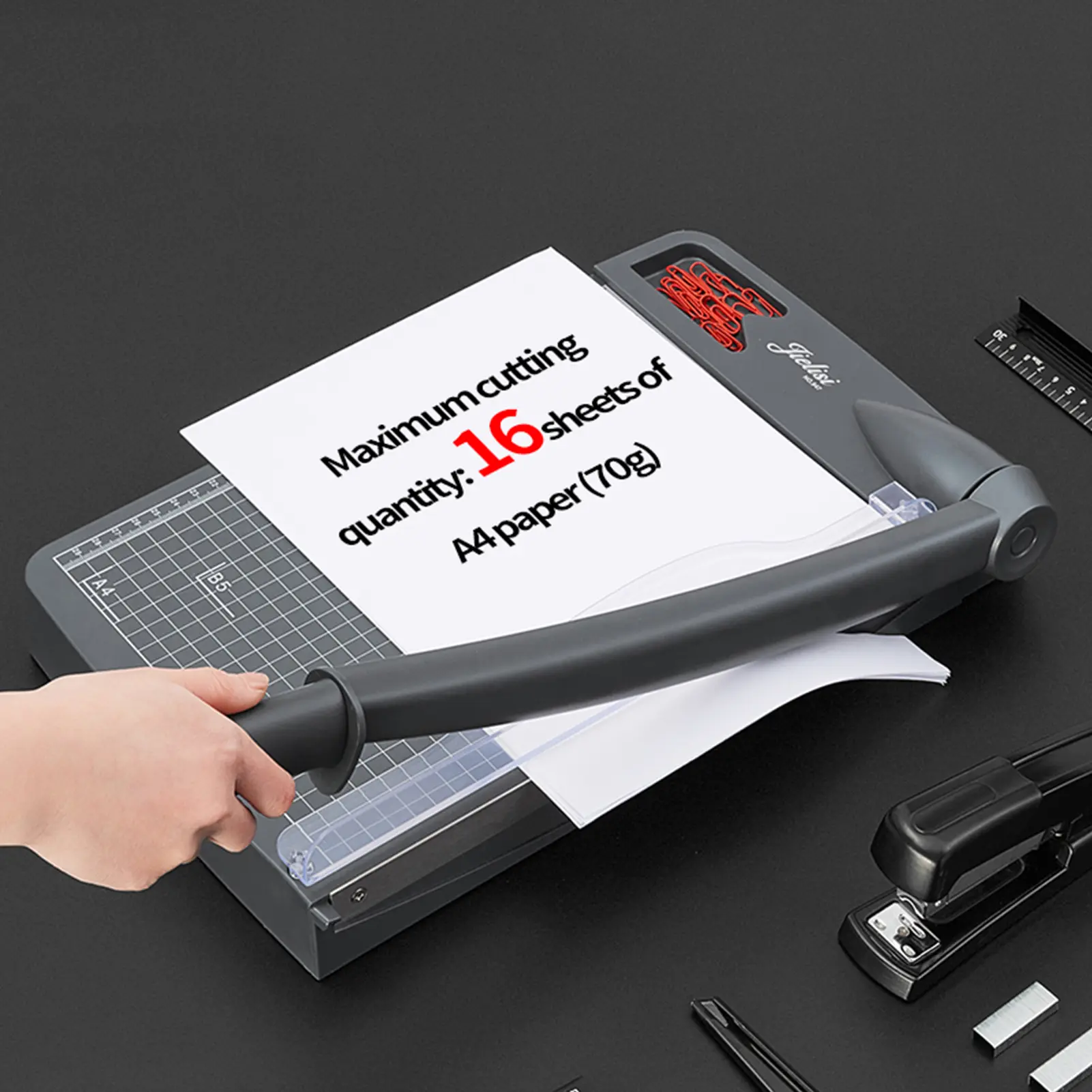 Mini Paper Trimmer Guillotine Cutter A4 Cut Length Desktop Paper Cutting Machine with Security Cutter Head for Craft Paper Photo