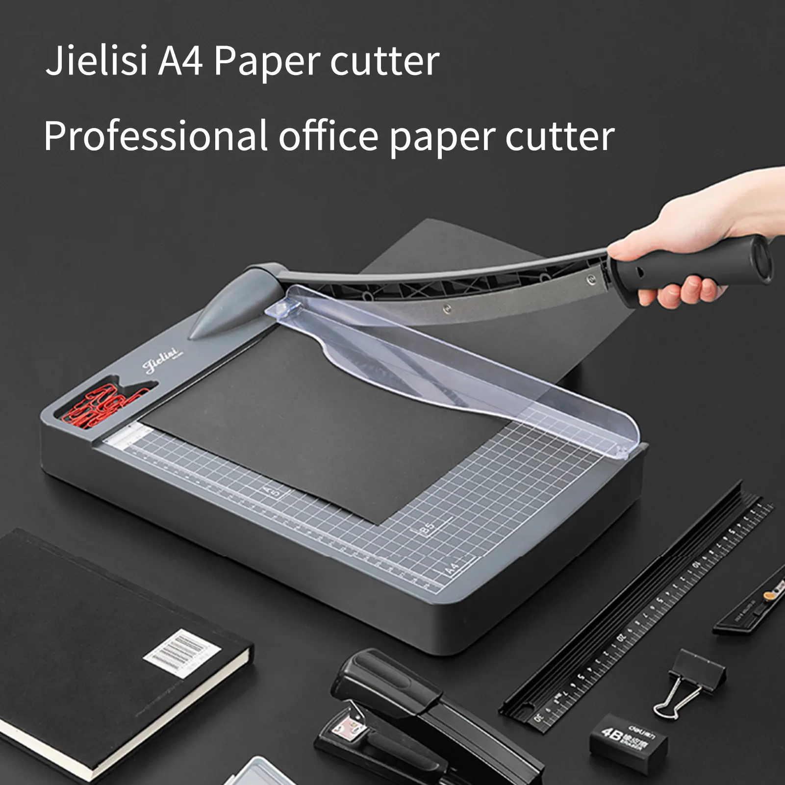 Mini Paper Trimmer Guillotine Cutter A4 Cut Length Desktop Paper Cutting Machine with Security Cutter Head for Craft Paper Photo