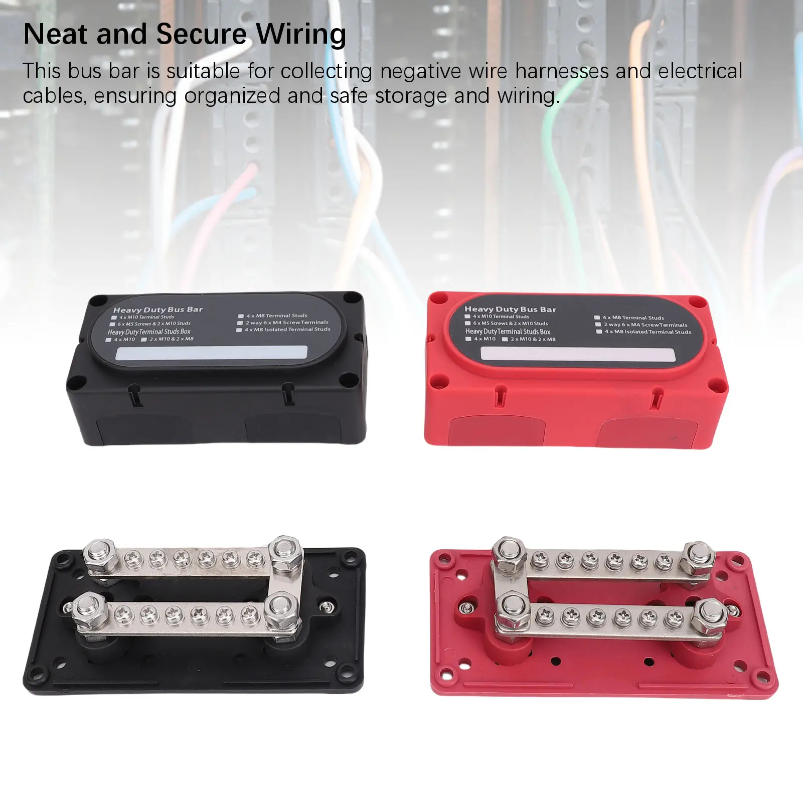 150A Bus Bar Bus Bar 12 Screws Terminal M8 Studs 48V 150A Power Distribution Block Bus Bar for Automotive Marine RV Yacht