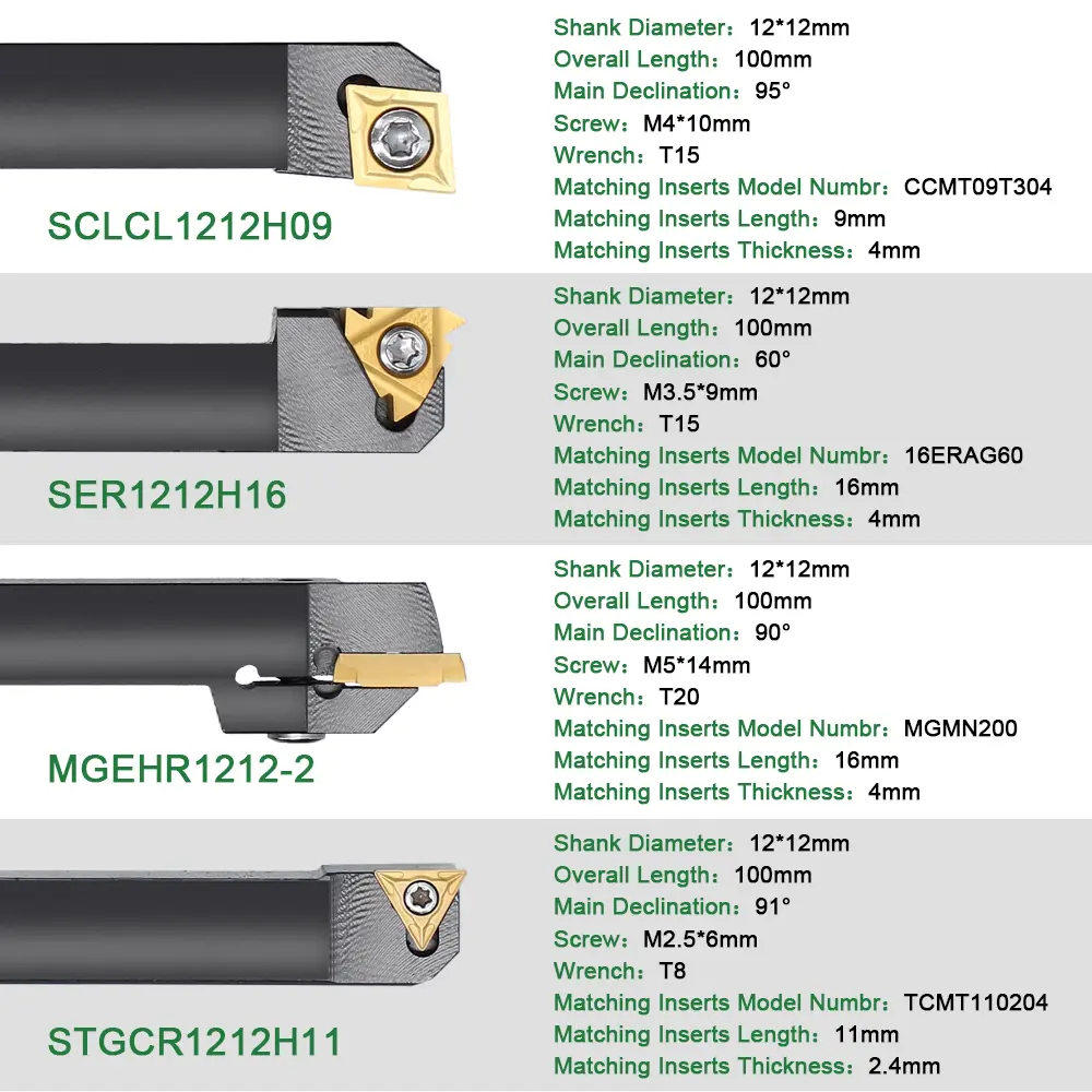 Multifunctional  Carbide Inserts Holder Boring Bar With Wrenches For Lathe Turning Tools Inserts Turning Tools