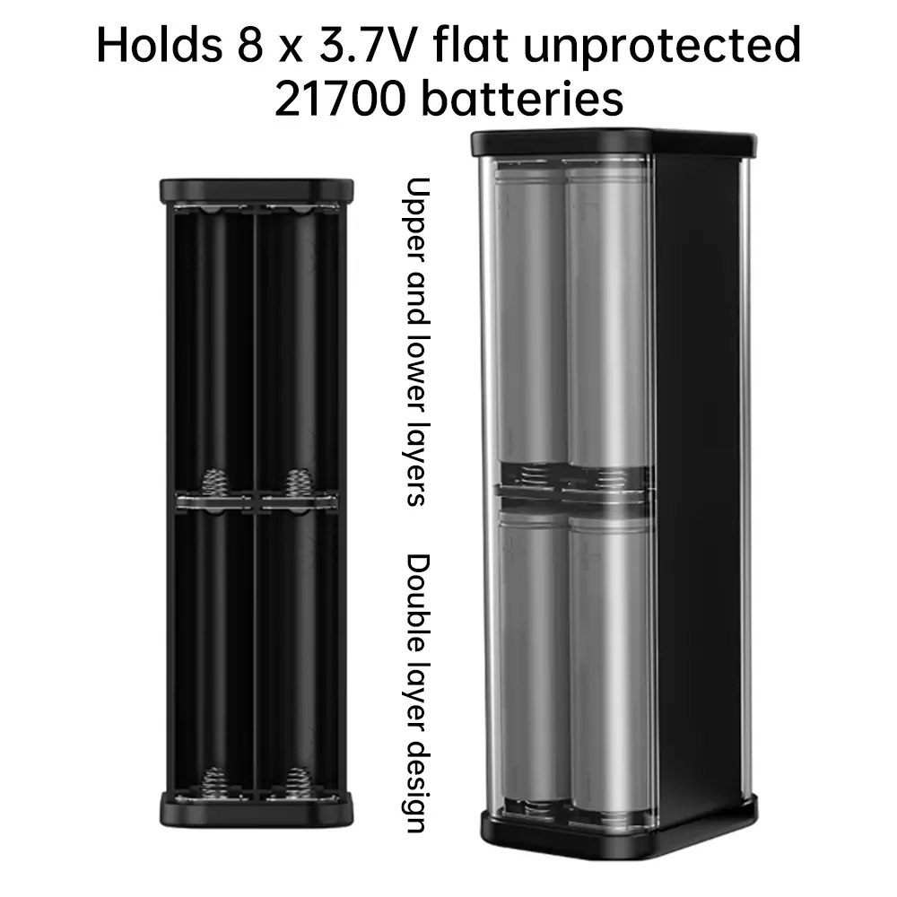 DIY 8*21700 Power Bank Case PD 22.5W Fast Charge Battery Storage Box Welding Free Cell Holder Housing Mobile Power Supply Kit