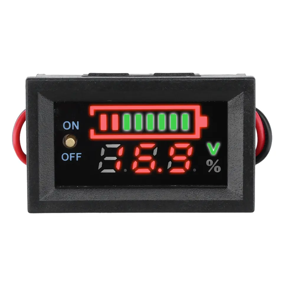 Digital Battery Level Indicator 18650 Lithium Battery Capacity Tester Meter Voltmeter Lead Acid Battery Monitor Meter 30V 7-100V