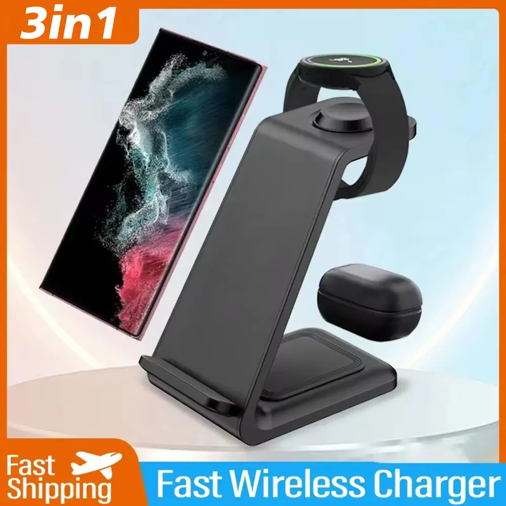 Wireless Charger 3 In1 Fast Charging Dock Station for Samsung  Galaxy S23 S22  Watch 1 2 Buds 2 Pro Plus Multiple Devices Stand