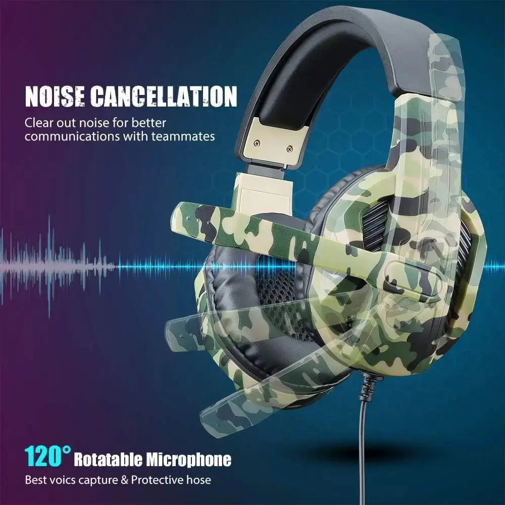 Wired Gaming Headphones With Microphone For Computer PS4 PS5 Xbox Bass Stereo Game Headset 3.5MM Earphones For PC Mobile Phone