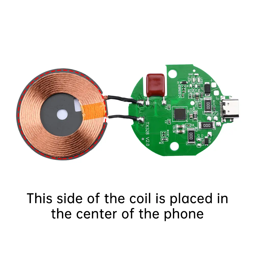 15W Wireless Charging Module For Mobile Phone Car Magnetic Wireless Charger Transmission Circuit Board 5V/9V/12V High Power