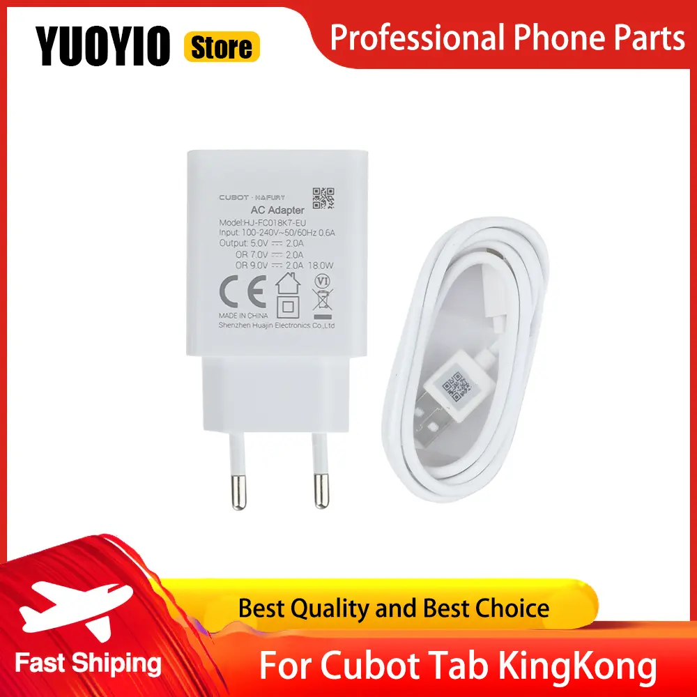 100% Original New Charger Official For Cubot Tab KingKong Quick Charging Adapter + USB Cable Data Line Charger
