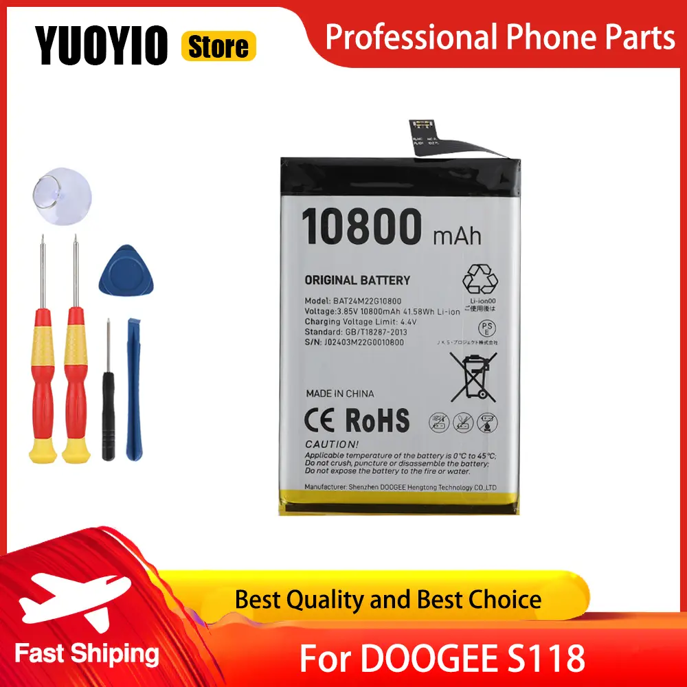 YUOYIO 100% New Original For DOOGEE V Max 22000mAh N55S S118 S Cyber Battery High Capacity Replace parts Free Disassembly Tool