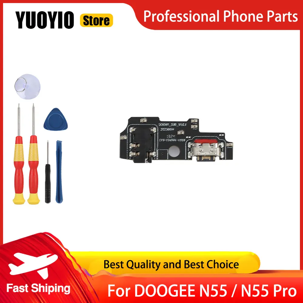 USB Plug Charge Board For DOOGEE N55 N55 Pro N55 Plus N55 S Flex Cables Charging Module Perfect Replacement Parts Free Tools