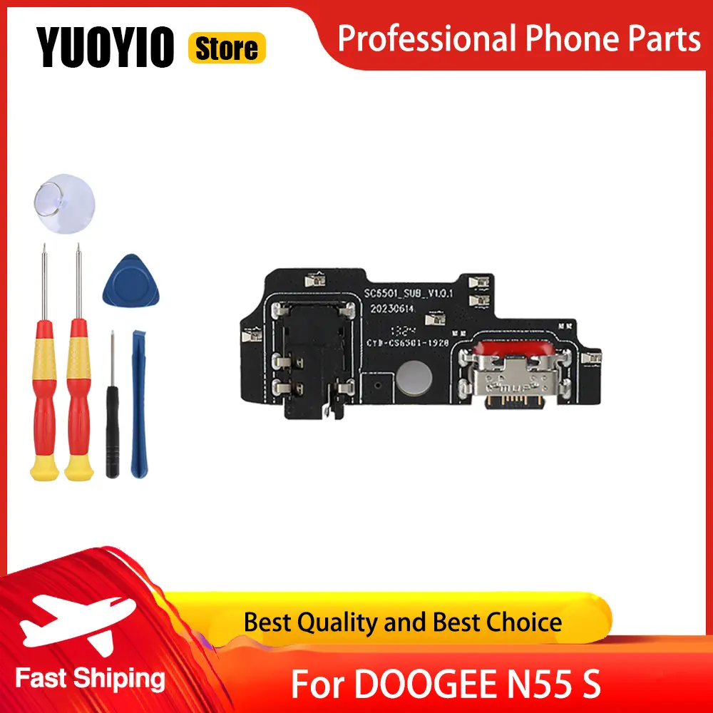 USB Plug Charge Board For DOOGEE N55 N55 Pro N55 Plus N55 S Flex Cables Charging Module Perfect Replacement Parts Free Tools