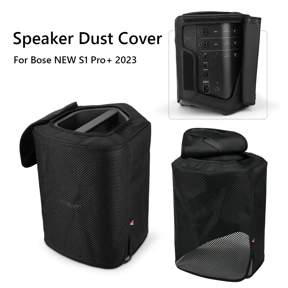For Bose S1 Pro+ Portable BT Speaker Cover Dustproof Mesh Slip Cover with Handle Flap Protective Dust Case Cover W/ Elastic Band