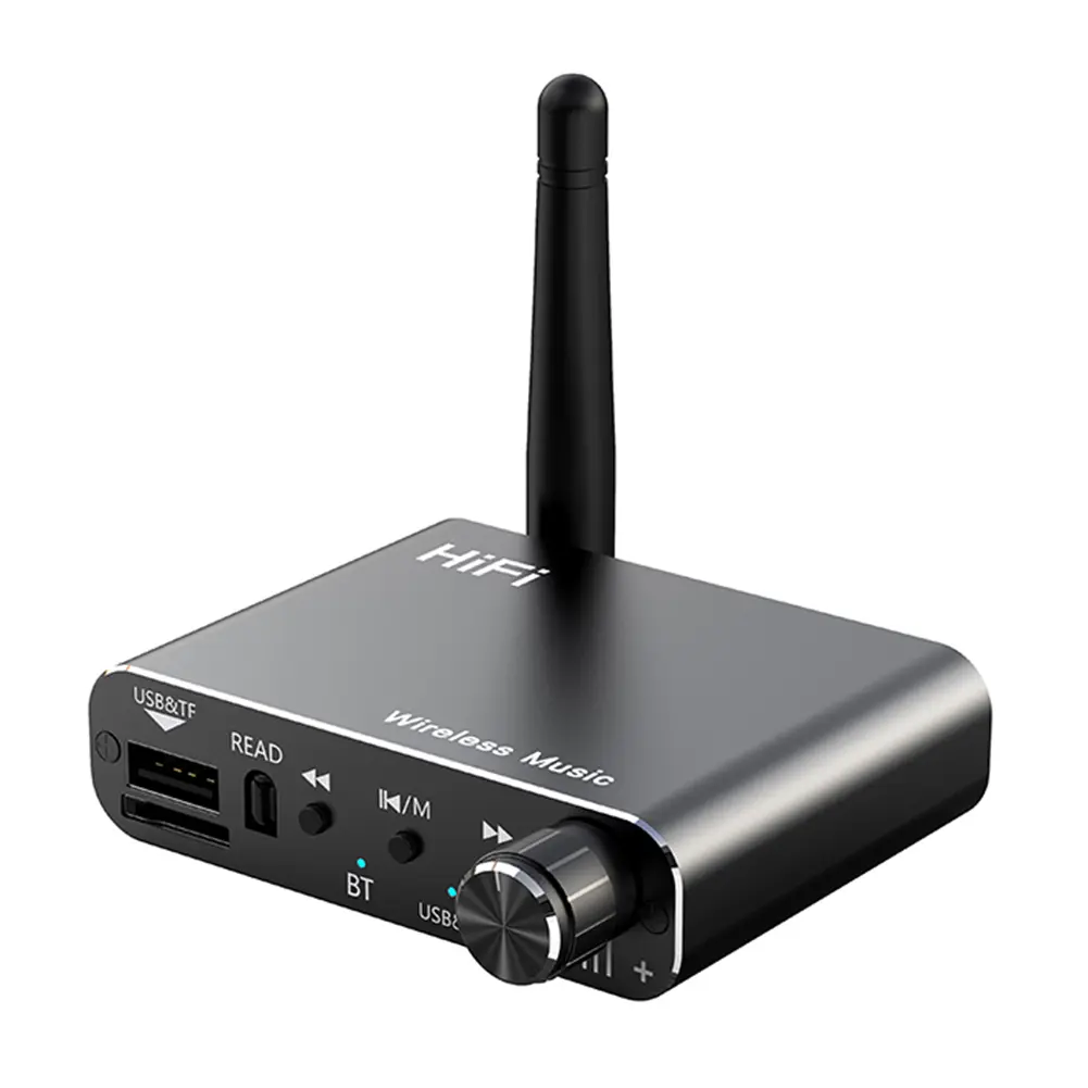 Bluetooth-Compatible 5.4 Wireless Audio Adapter 3.5mm AUX Music Receiver Support U-Disk Playback TF Card for TV Car Speaker