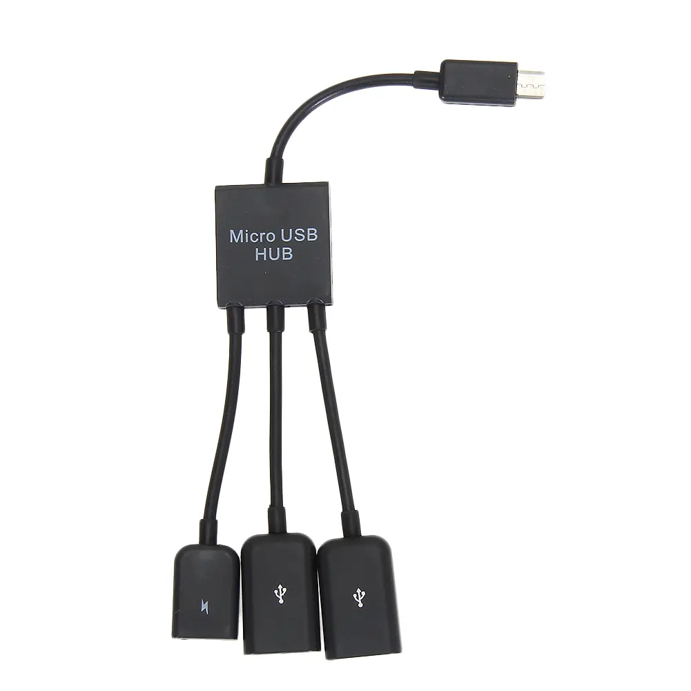 3 in 1 Micro USB HUB Double USB 2.0 Host OTG Adapter Cable Male To Female Dual Micro USB 2.0 Host OTG Hub Adapter for Samsung
