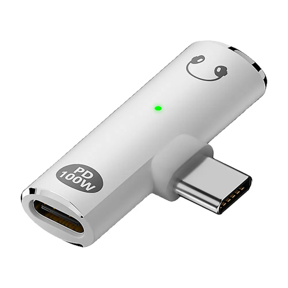 2 in 1 USB Type C To 3.5mm Headphone and Charger Adapter PD 100W Audio Aux Adapter with Aux Audio Jack USB C To Type-C Converter
