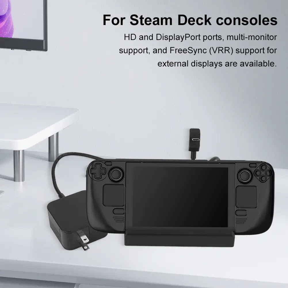 For Steam Deck Charging Base 4K60Hz Dock Base Bracket 1000Mbps Ethernet 7 In 1 Charging Dock Handheld Game Console Accessories