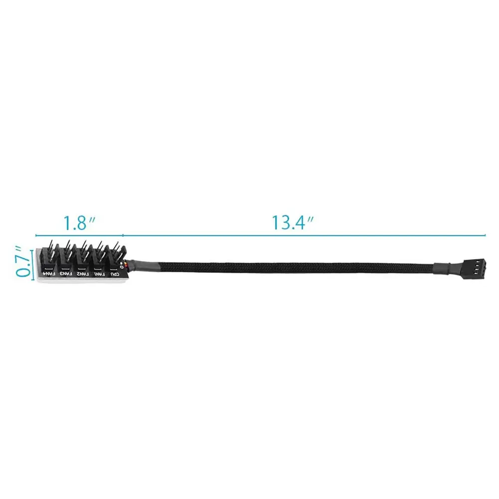 40cm 1 to 5 4-Pin Chassis Cooler Power Cable Adapter Fan CPU HUB Splitter PC Case Cooler Power Cable Adapter