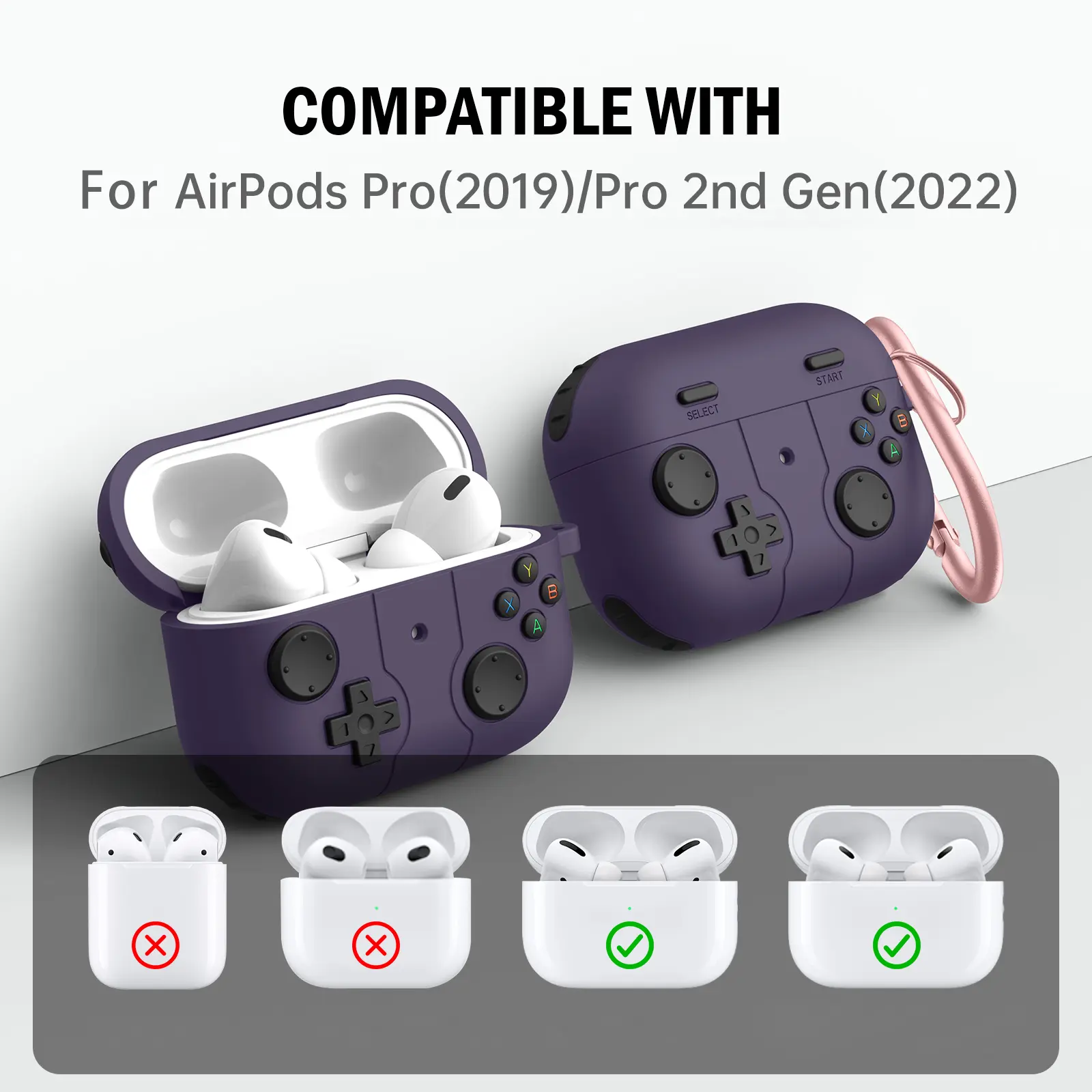 Controller Shaped Earphone Case Anti-drop Silicone Earphone Protective Case Replacements Accessories for Apple Airpods Pro 2/Pro