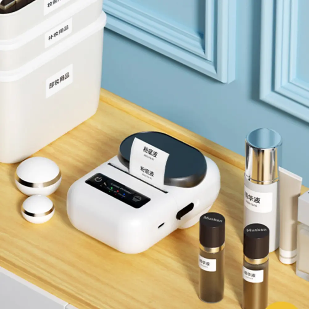 Wireless Mini Pocket Label Maker Machine Rechargeable Bluetooth-Compatible 5.0 Direct Thermal Printer for Organizing Office Home