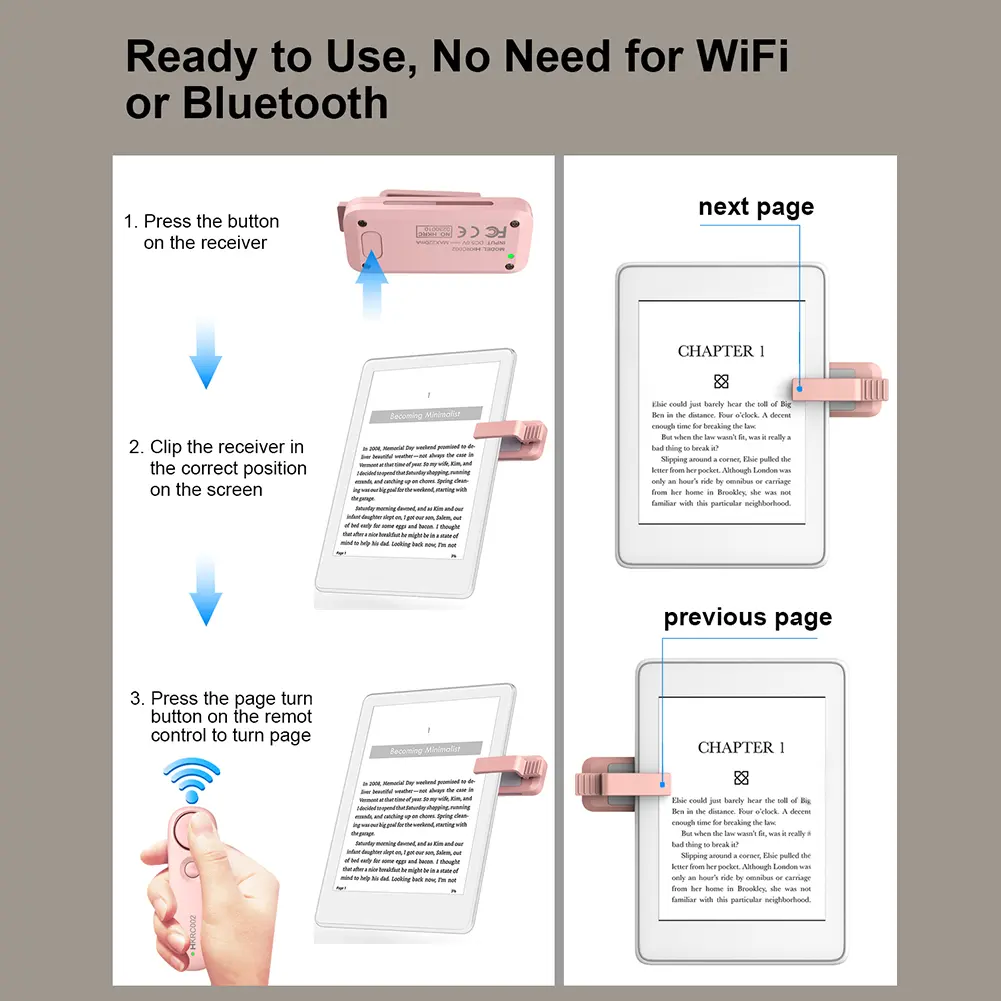 Remote Page Turner Page Turner Clicker Phone Camera Video Record Remote Triggers Camera Camcorder Remote Controls for Kindle