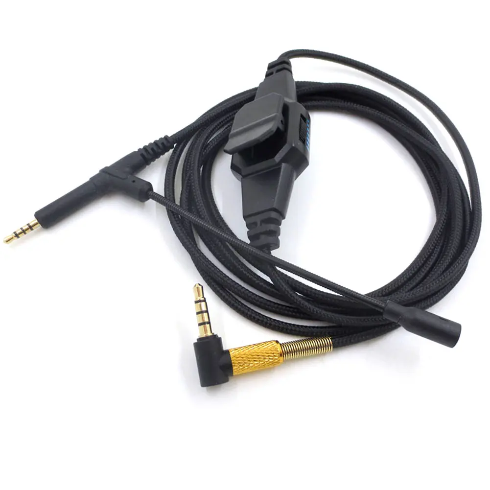 Earphone Cable Cord Aux Cable 3.5mm Male to 2.5mm Male Audio Gaming Headphone Cord w/Detachable Microphone