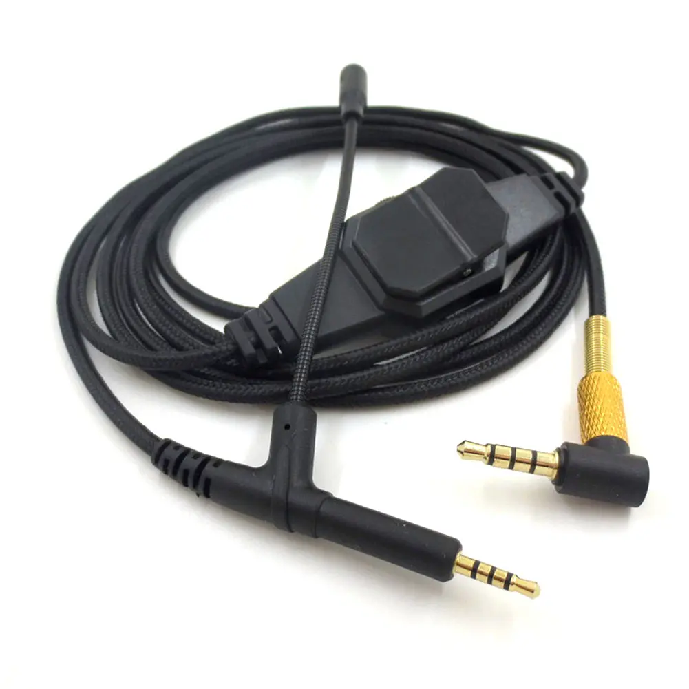 Earphone Cable Cord Aux Cable 3.5mm Male to 2.5mm Male Audio Gaming Headphone Cord w/Detachable Microphone