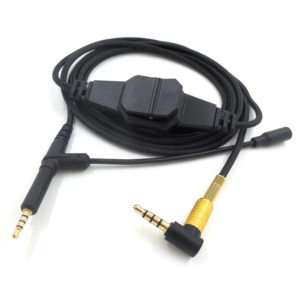 Earphone Cable Cord Aux Cable 3.5mm Male to 2.5mm Male Audio Gaming Headphone Cord w/Detachable Microphone