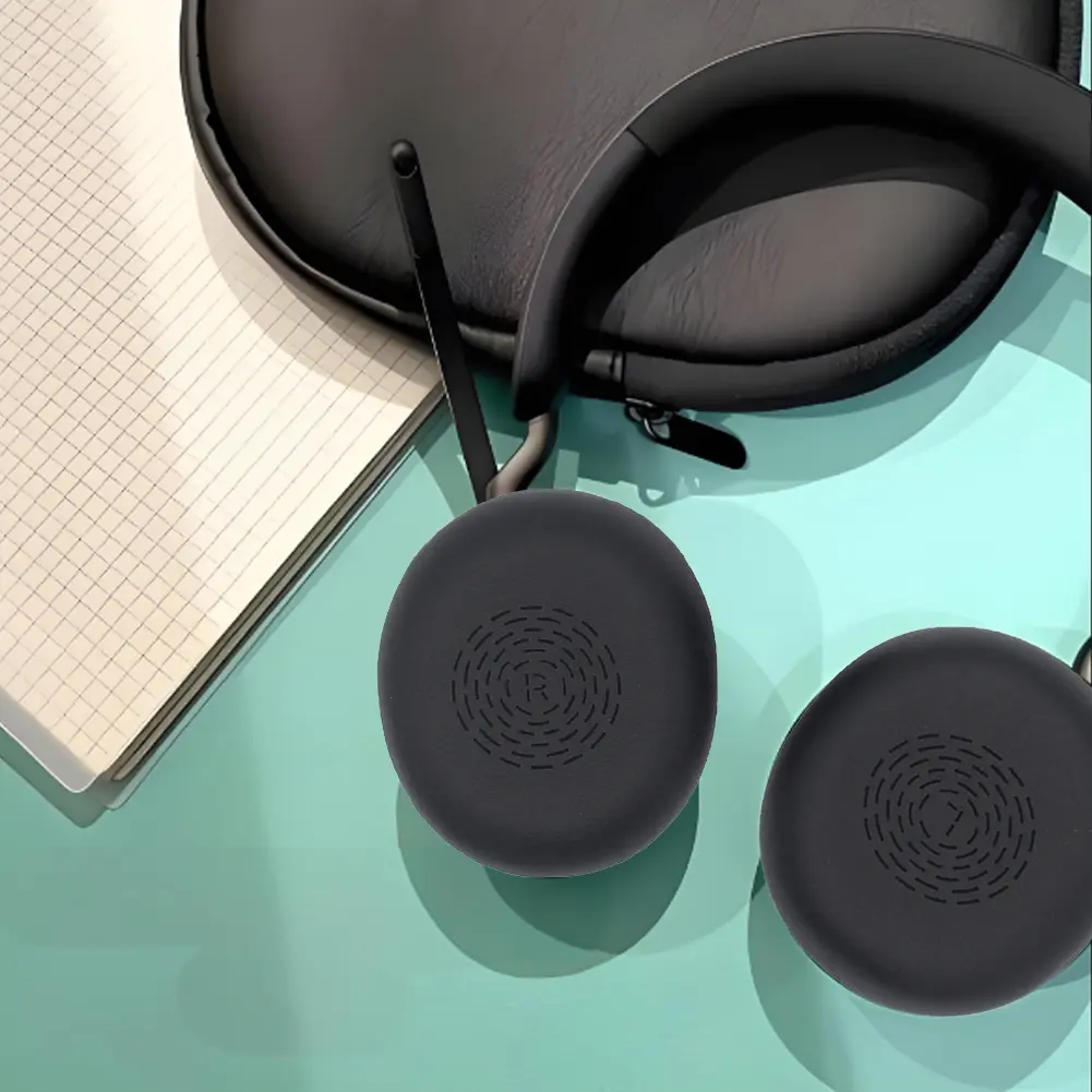 Replacement Ear Pads Cushions Protein Leather Ear Cushions Soft Foam Cushion Cover for Jabra Evolve2 65UC/65 Flex