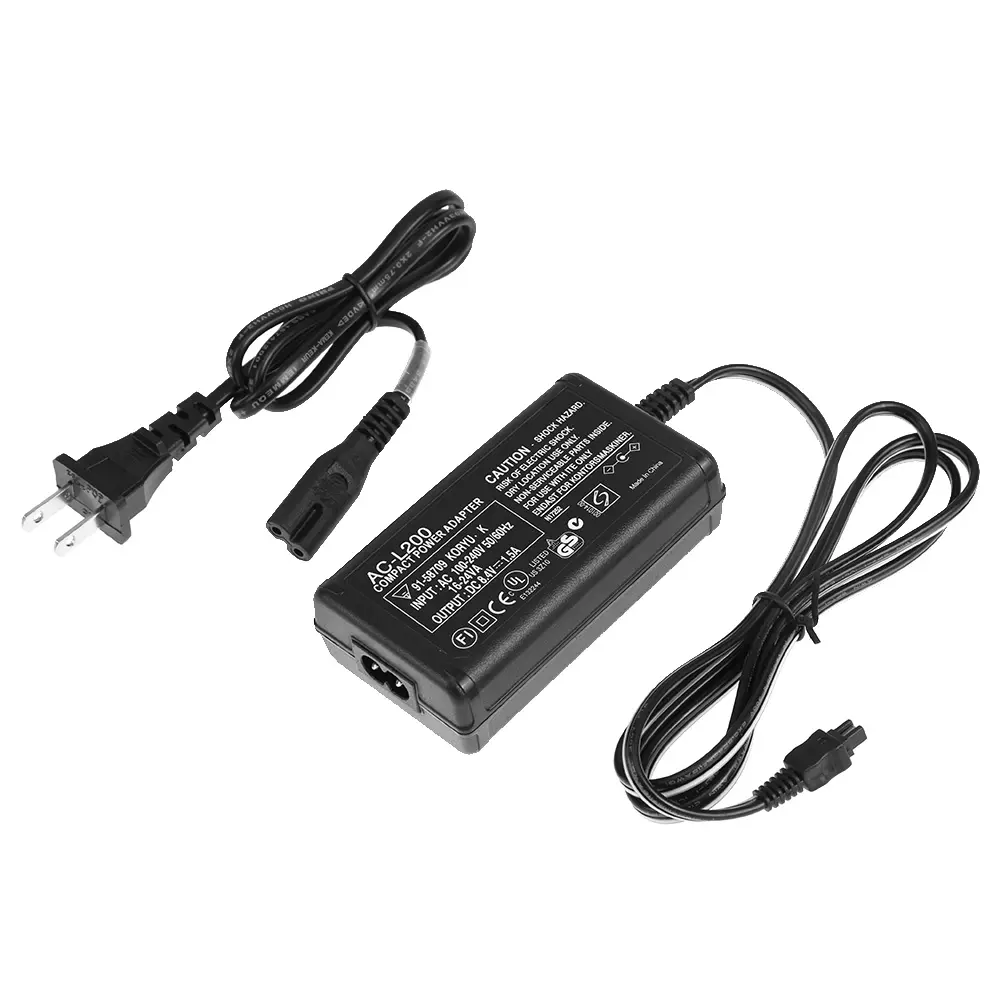 100V-240V AC Power Adapter Professional Camera Charger Adapter with LED Indicator for Sony AC-L200 L25B DSLR Camera