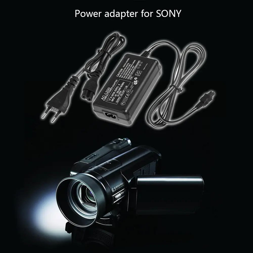 100V-240V AC Power Adapter Professional Camera Charger Adapter with LED Indicator for Sony AC-L200 L25B DSLR Camera