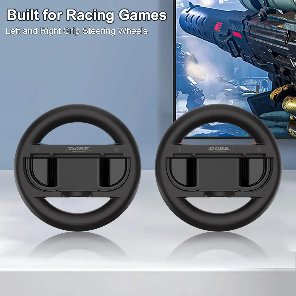 2Pcs Racing Steering Wheels for Switch 2 Handle Grips Handle Stand Holder Racing Game Wheel for Nintendo for Switch 2 Controller