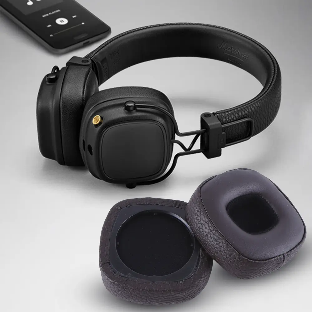 1 Pair Replacement Ear Pads Cushions Protein Leather Headset EarPads Ear Cups Cover Repair Parts for Marshall Major 4