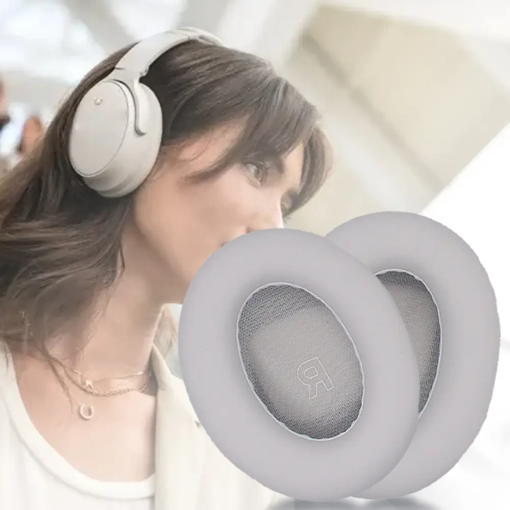 Ear Pads Cushions Protein Leather Soft Foam Cushion Cover Ear Cups Repair Parts for Bose QuietComfort Ultra QC Ultra Headphones
