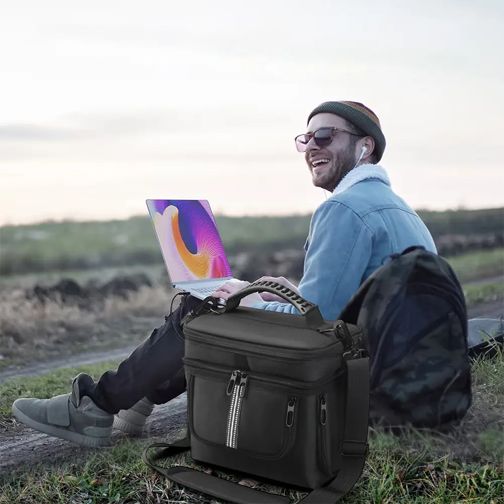 Carrying Case for BLUETTI Portable Power Station AC2A Bag Travel Carrying Bag Protective Case with Shoulder Strap & Handle
